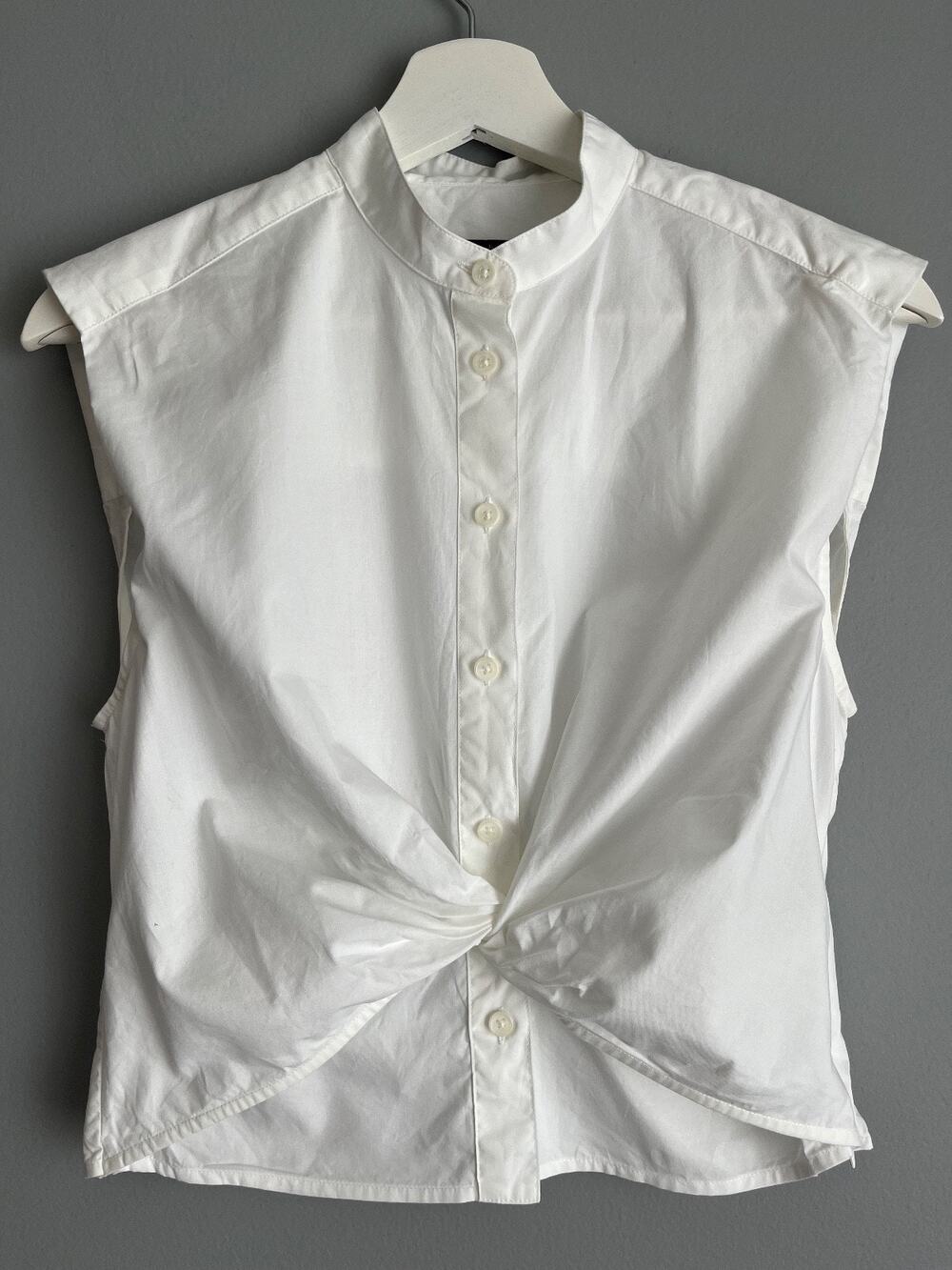 Rag & Bone NWOT White Sleeveless Top Sz 2 Twist Front Modern Quiet Luxury